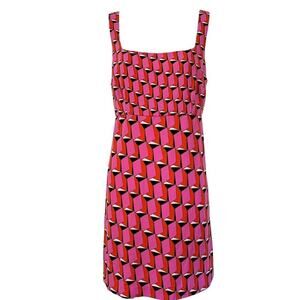Diane Von Furstenberg x Target Sleeveless Pink Mini Print Sheath Dress sz 10